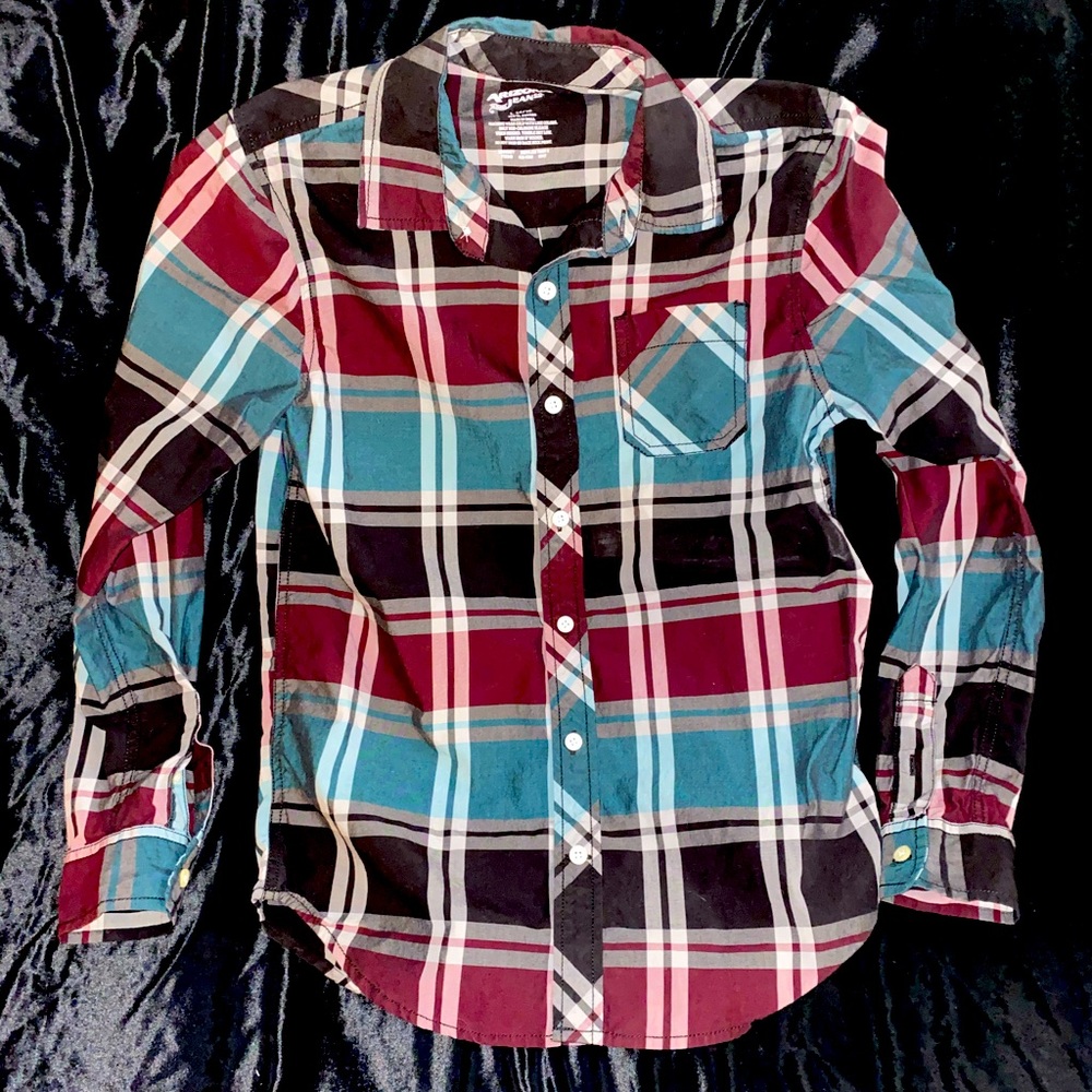 Boy’s plaid button down shirt